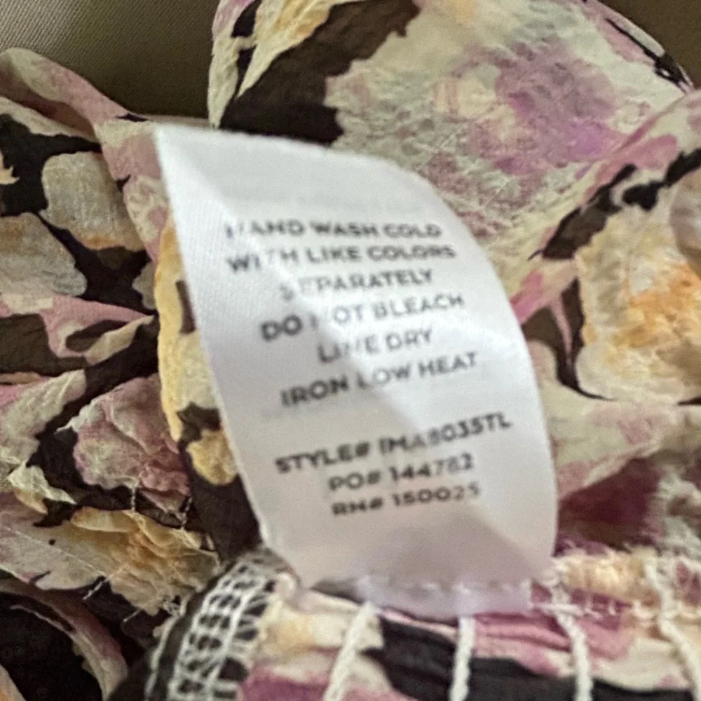 Lulus Romantic Impression Black Floral Smocked Tie Back Cropped Top - M - Picture 14 of 15